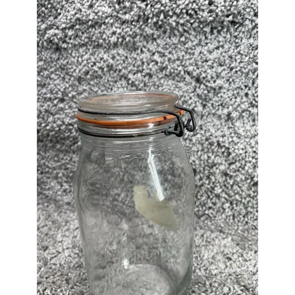 Glass Canning Jar With Airtight Rubber Seal Hinged Lid Size 2L Kitchen Home